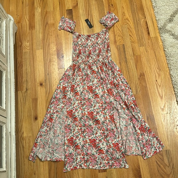 View from the Meadow Cream Floral Print Off-the-Shoulder Dress - Picture 10 of 11